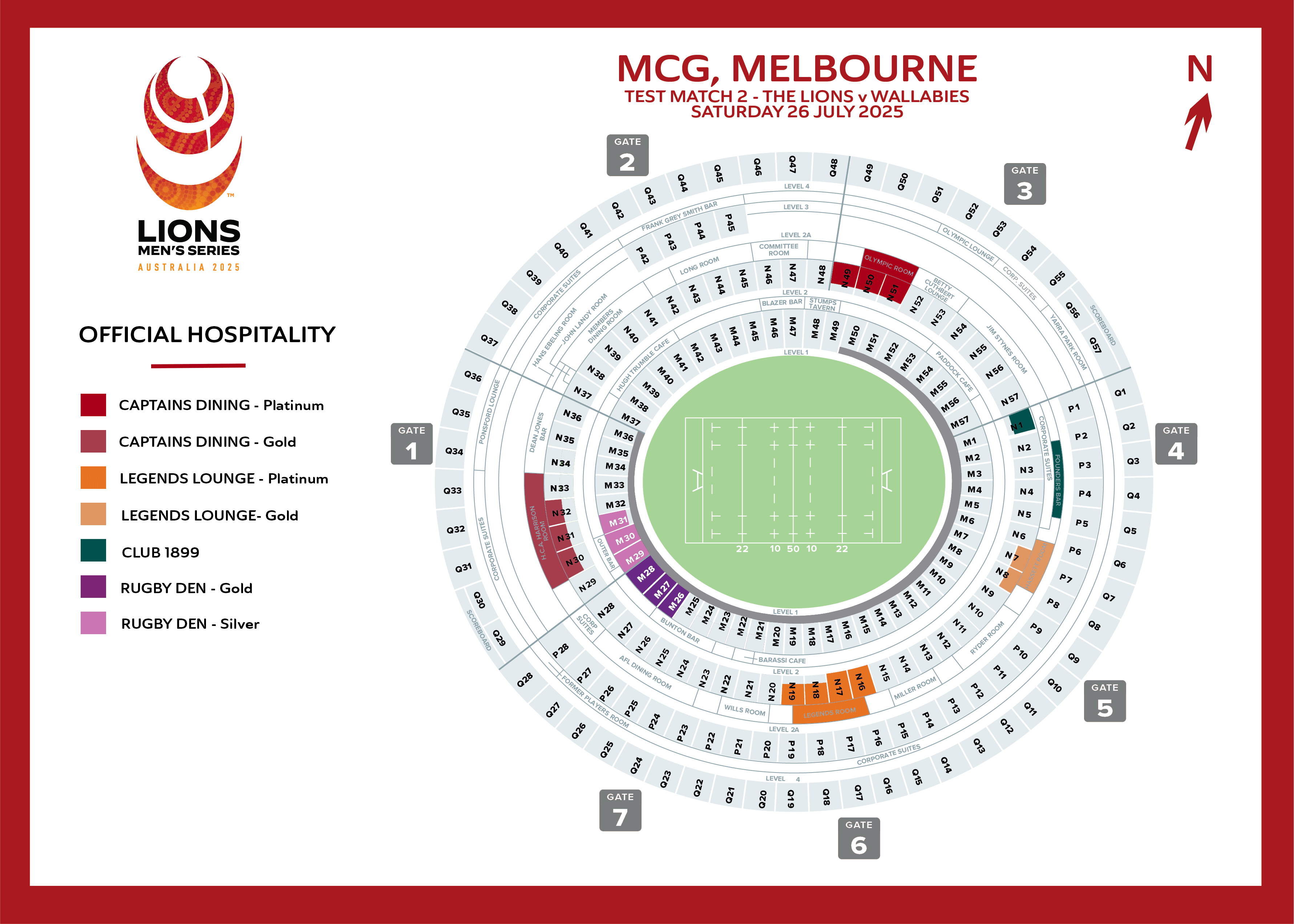 MCG 2025 Lions Hospitality Map